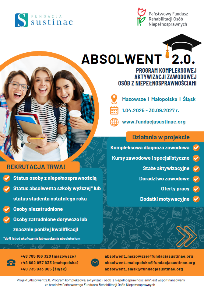 ABSOLWENT 2.0. Program kompleksowej aktywizacji zawodowej osób z niepełnosprawnościami