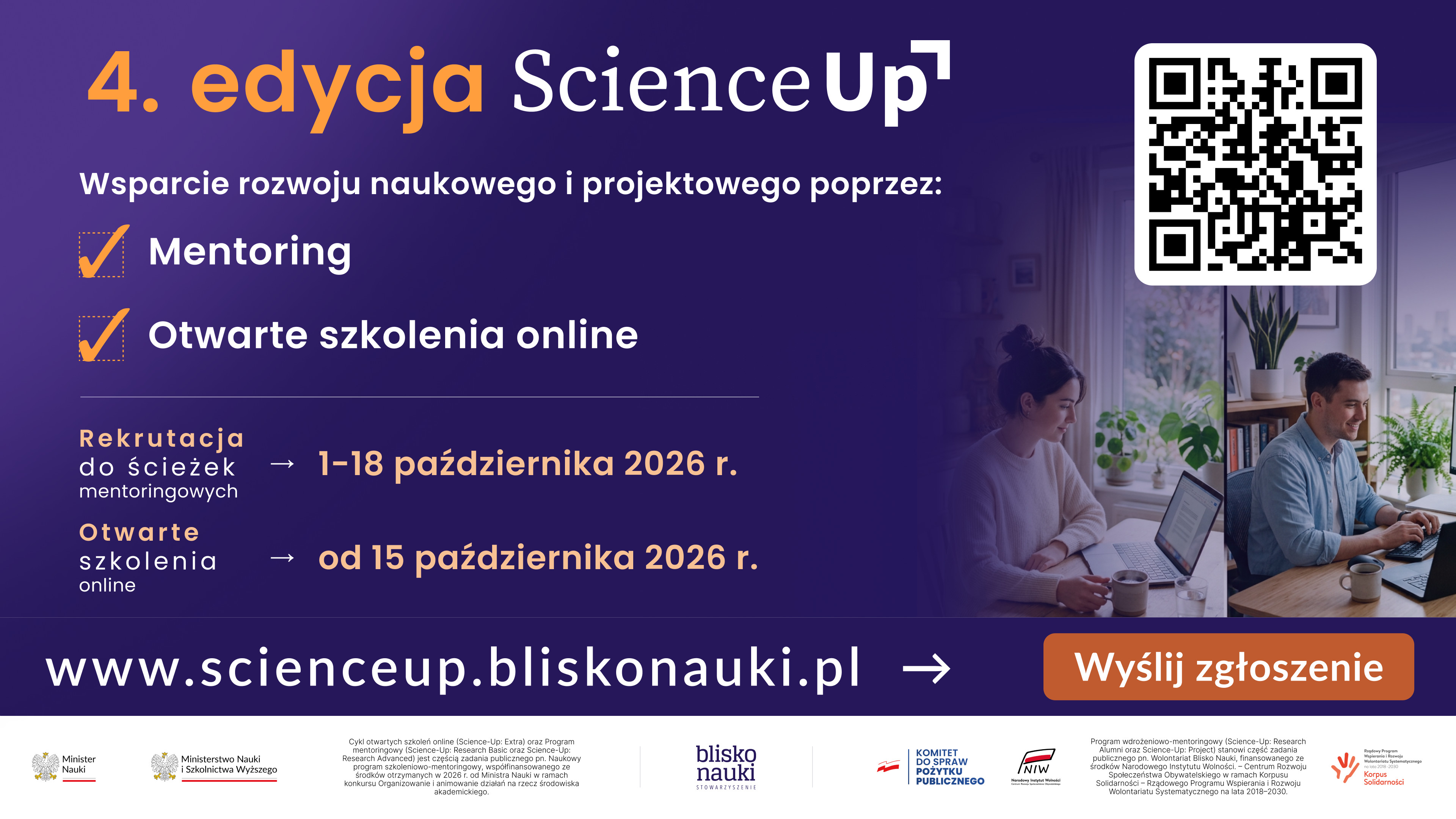 IV edycja Science-Up: bezpłatny mentoring i szkolenia online