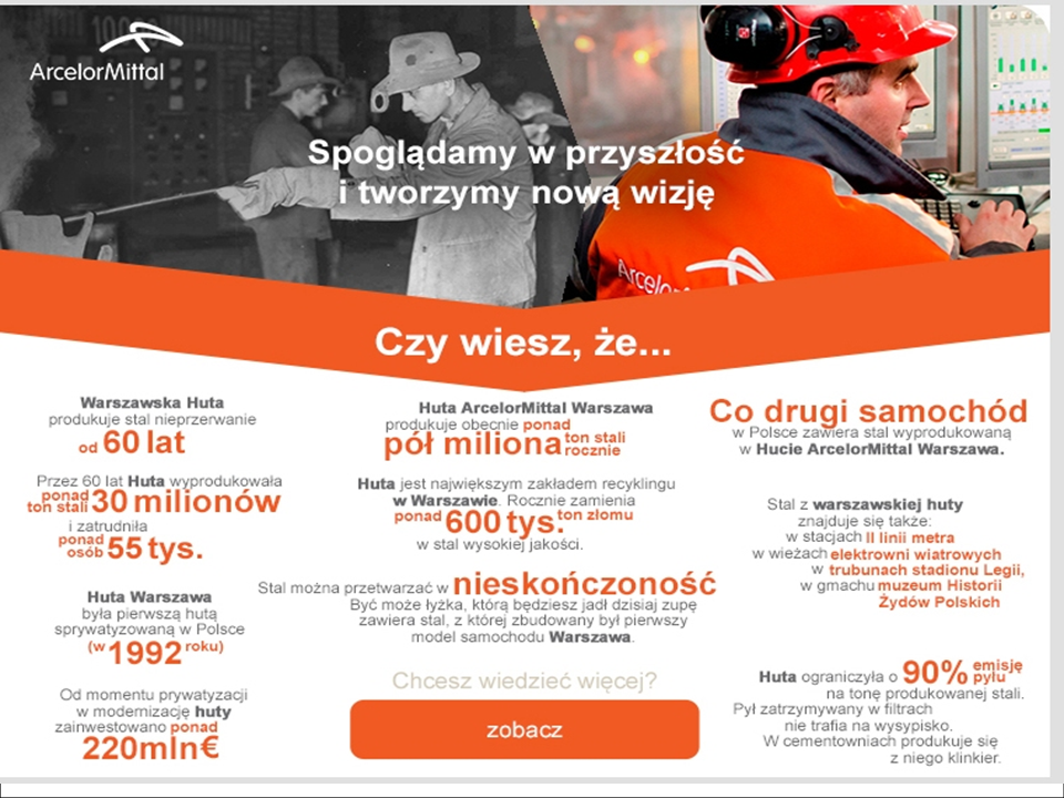 Wizyta studyjna - Huta ArcelorMittal Warszawa