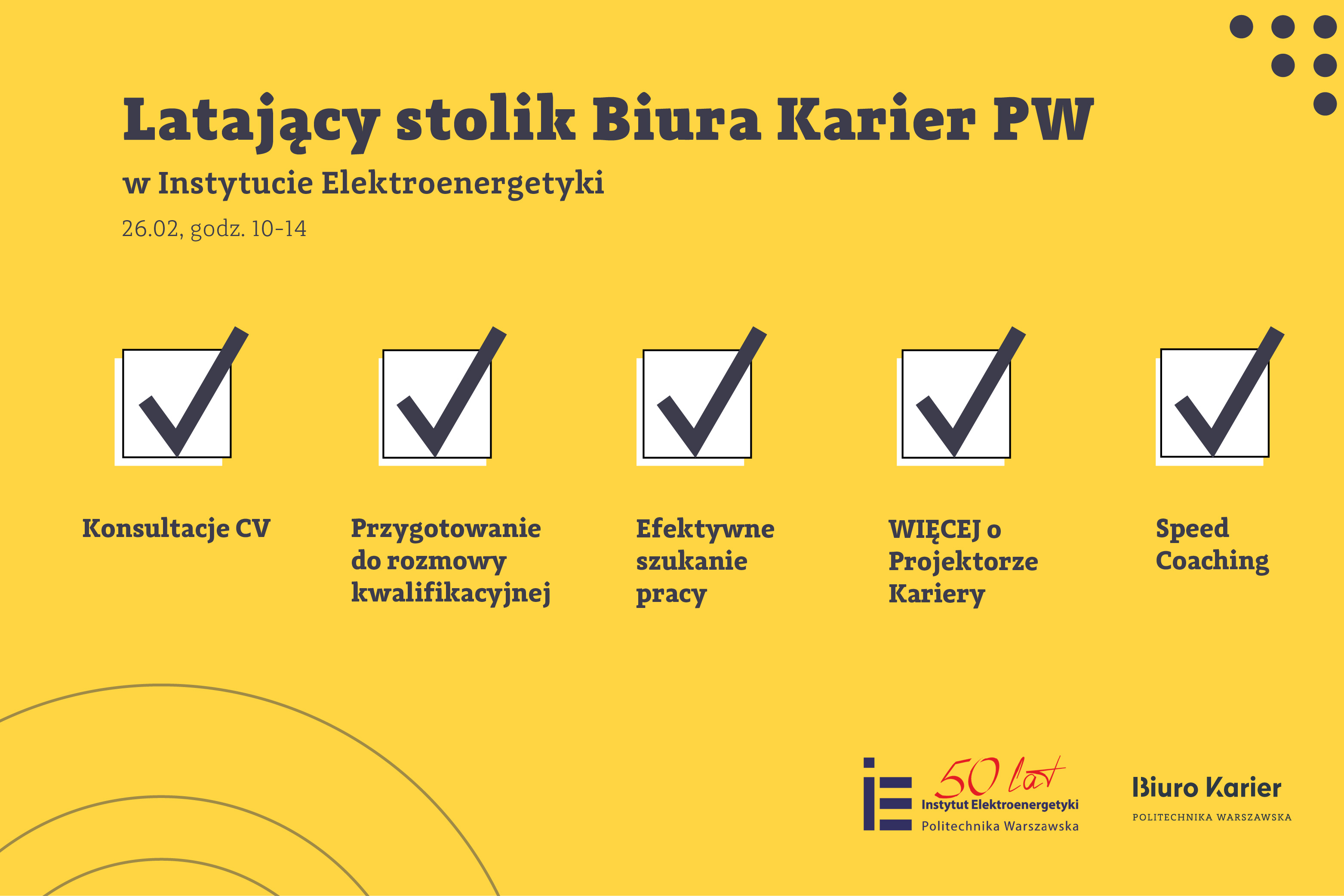 Latający Stolik Biura Karier w Instytucie Elektroenergetyki 