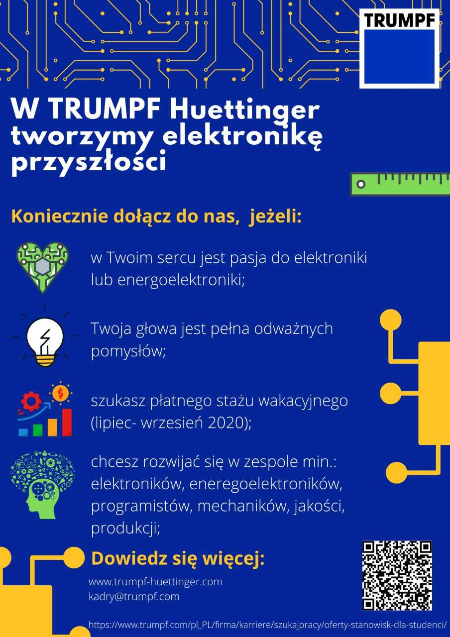 Aplikuj na staż w TRUMPF Huettinger 