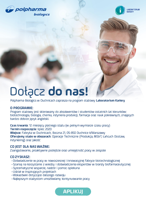 Program stażowy w Polpharma Biologics