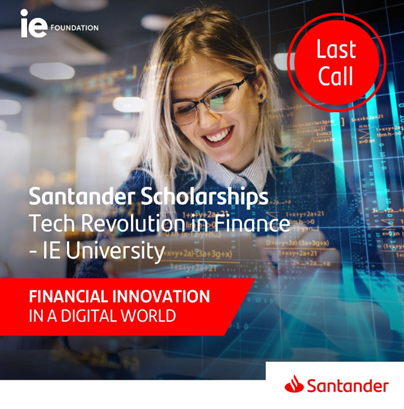 Darmowe szkolenia online z certyfikatem - Stypendium Santander Tech Revolution In Finance – IE University 