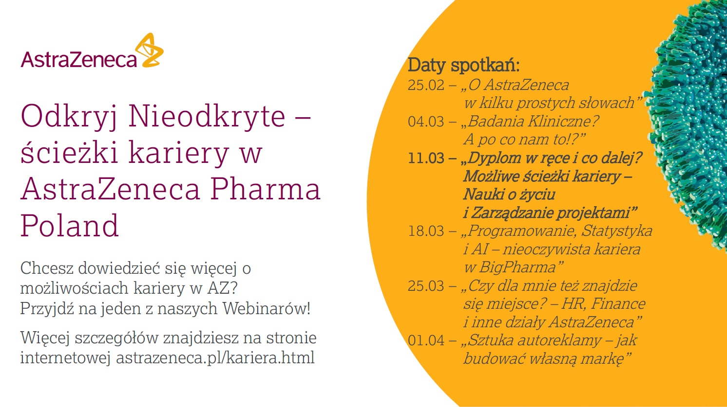3 spotkanie z cyklu spotkań „Odkryj nieodkryte – ścieżki kariery w AstraZeneca Pharma Poland”