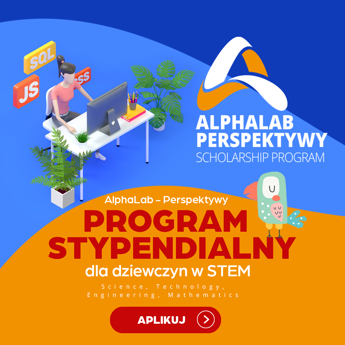 Jesteś kobietą? Studiujesz w dziedzinie STEM? Sięgnij po stypendium AlphaLab!