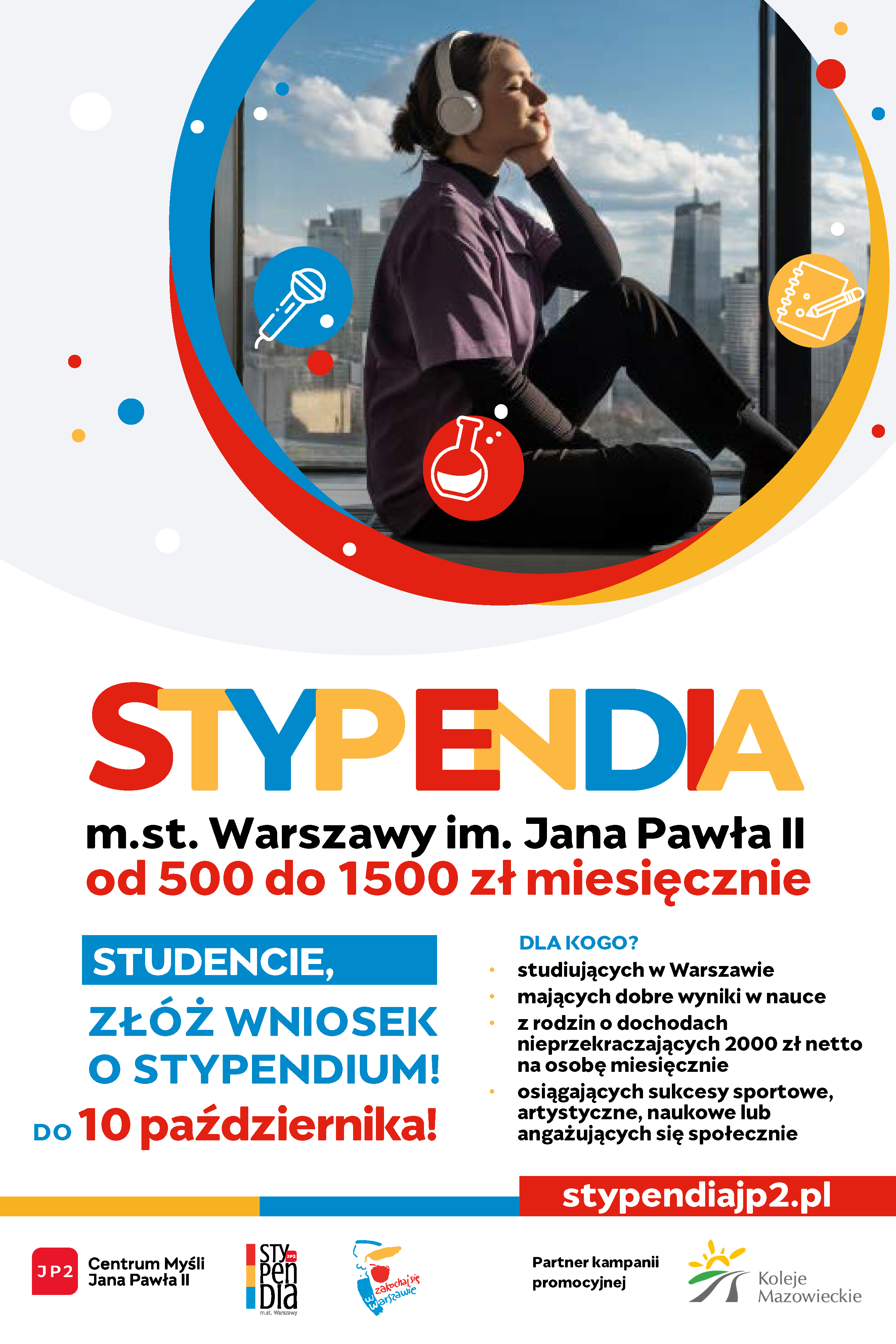 Stypendia m.st. Warszawy im. Jana Pawła II – studencie, złóż wniosek do 10 października!