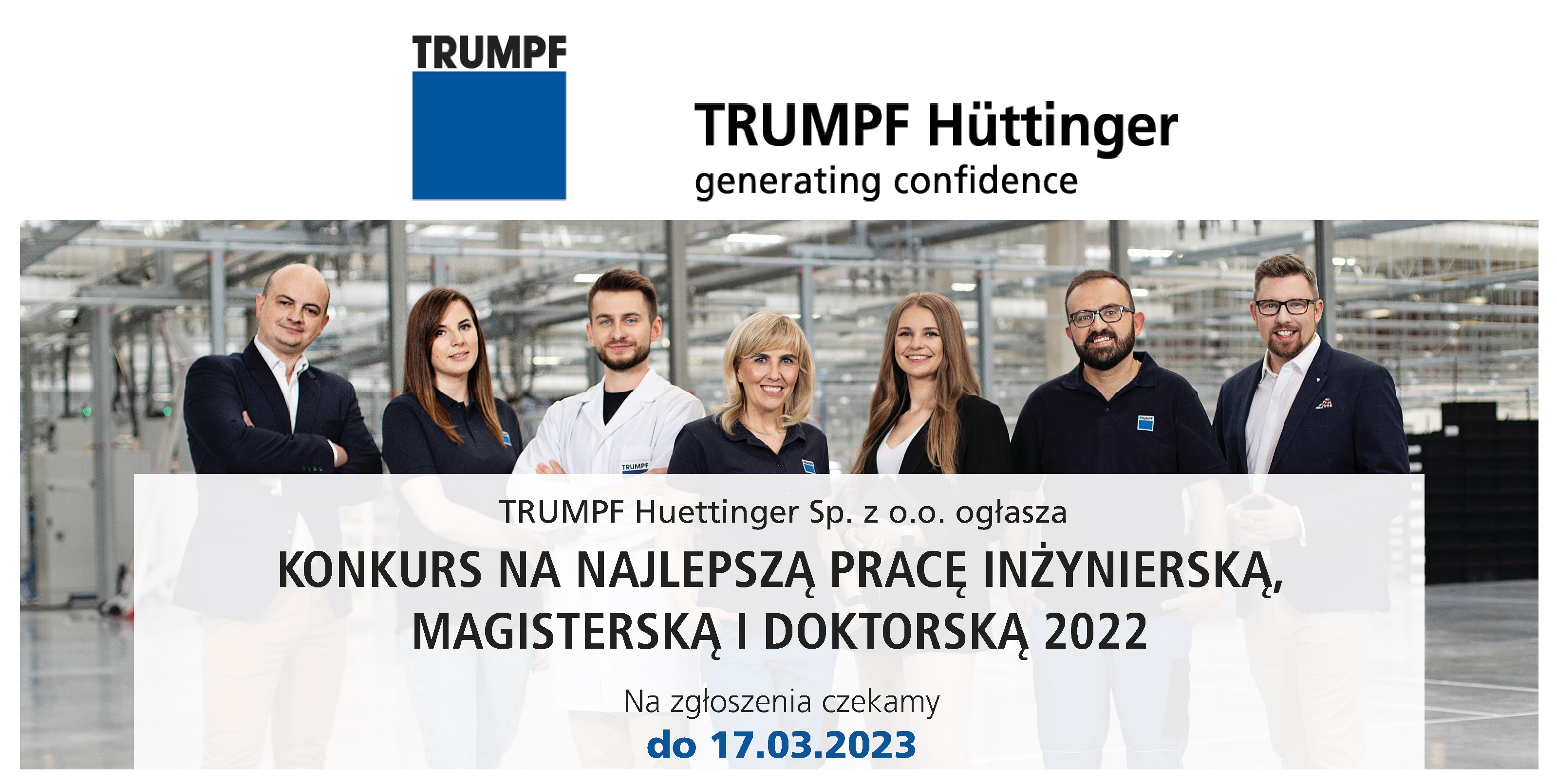 Ogólnopolski konkurs TRUMPF Huettinger na najlepszą pracę inżynierską, magisterską i doktorską 