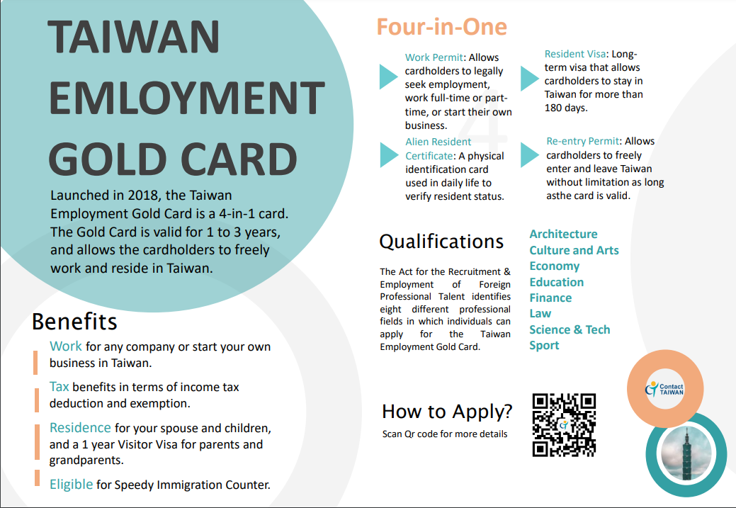 TAIWAN EMPLOYMENT GOLD CARD 