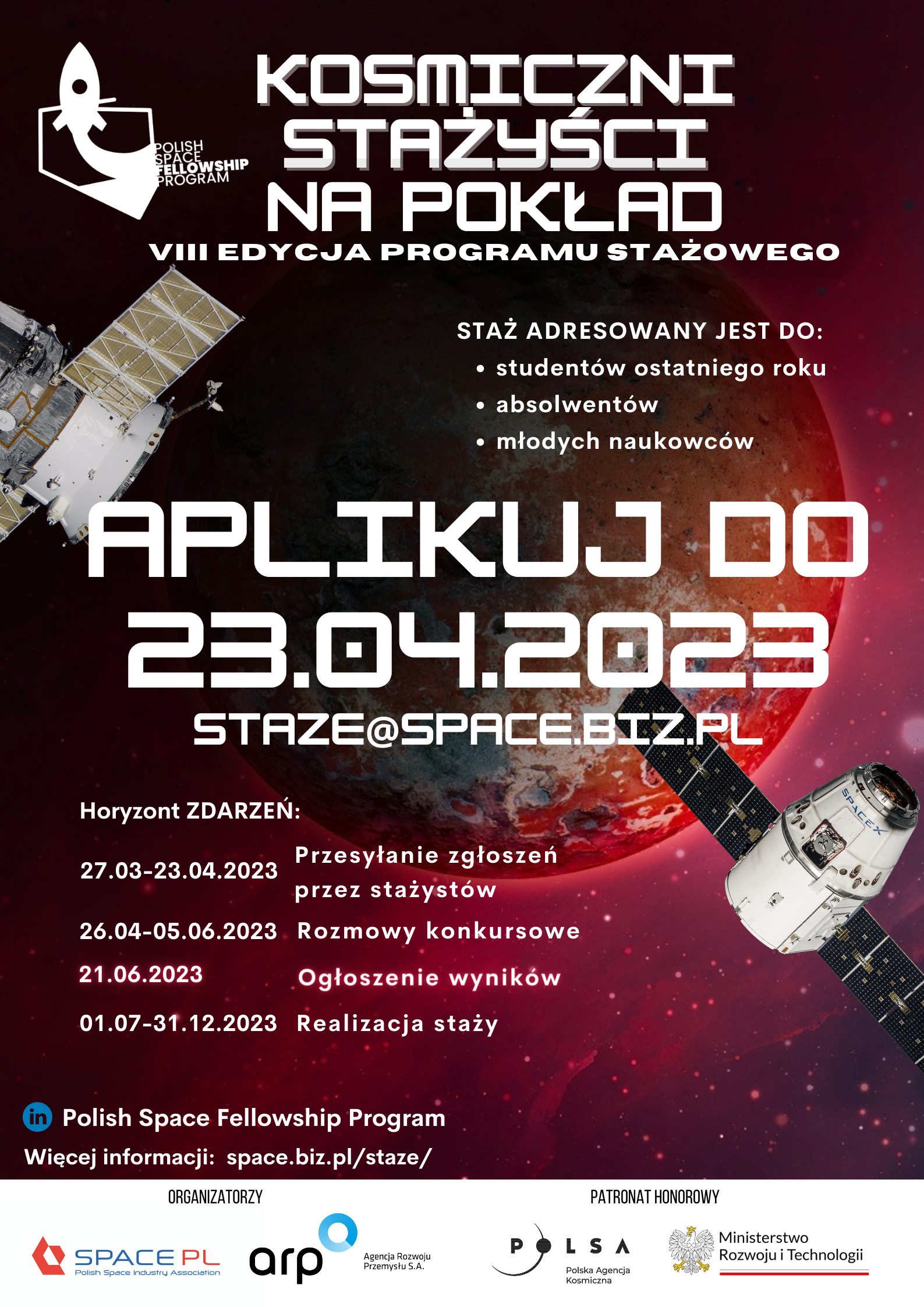 Konkurs stażowy pn. „Polish Space Fellowship Program”
