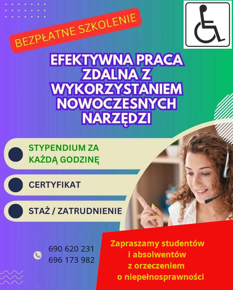 SZKOLENIE ZE STAŻEM z wypłatą stypendium szkoleniowego i stażowego