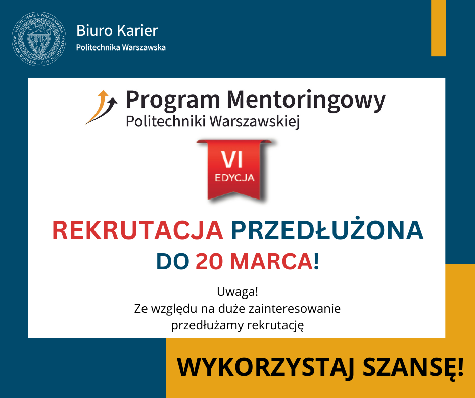 REKRUTACJA do VI edycji Programu Mentoringowego PW